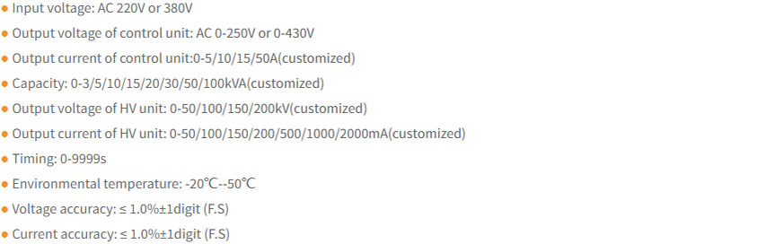 Hipot Tes Set With Automatic Control application